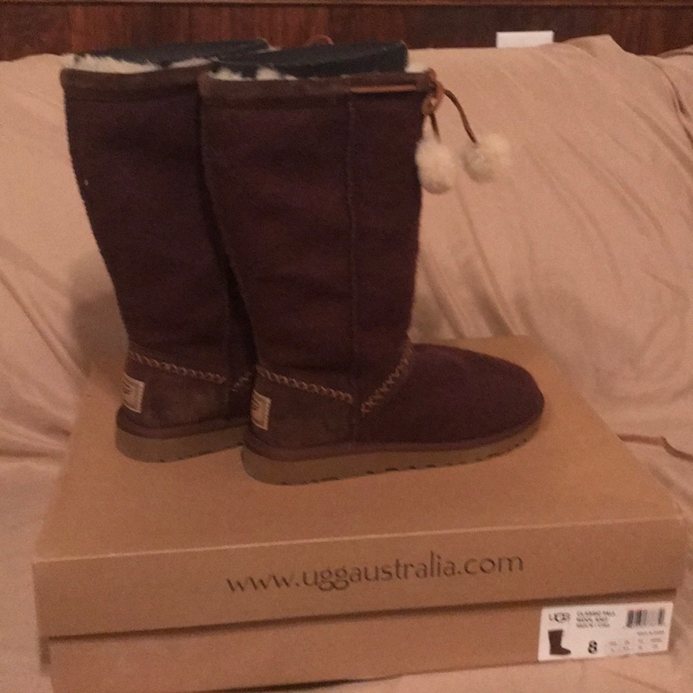 UGG Classic Tall Wool Knit Chocolate Boots